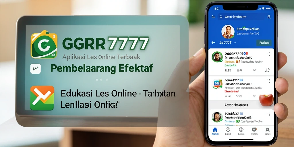 Antarmuka GGR7777 menampilkan fitur Les Online yang interaktif dan menarik.