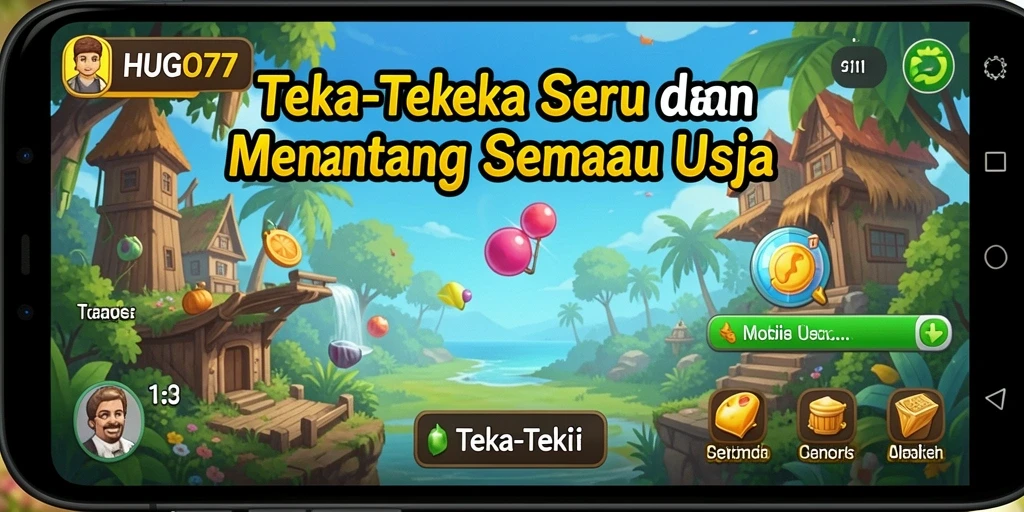 Screenshot utama HUGO77 menampilkan gameplay menarik Teka-Teki.