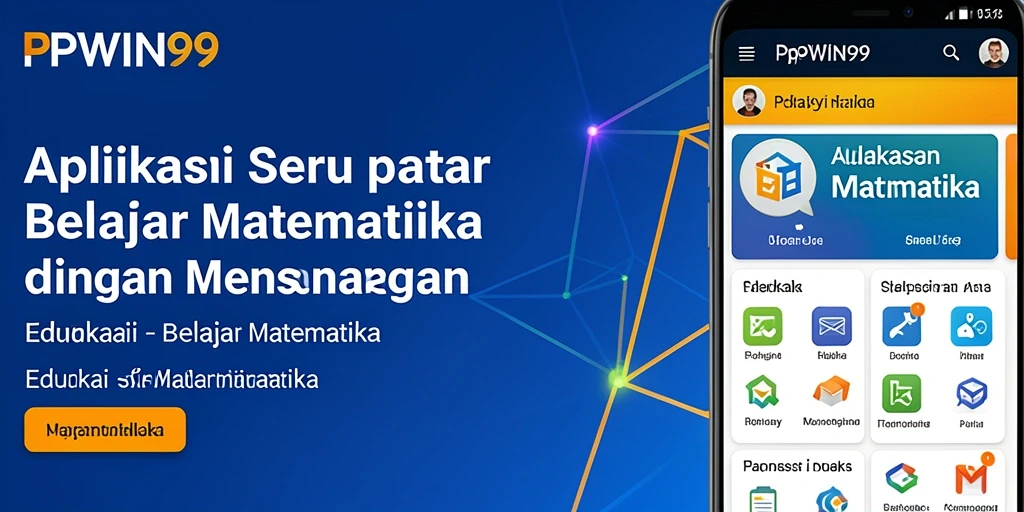 Screenshot utama PPWIN99 menampilkan antarmuka aplikasi Belajar Matematika yang interaktif.